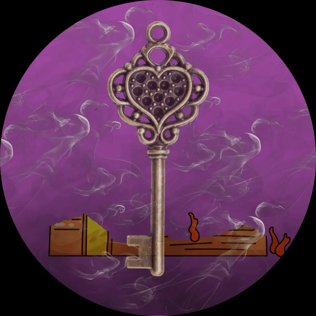 The illustration for When Dragons Came Chapter 4: Beyond the Patrol features a golden key in front of the smoking ruin of a cottage