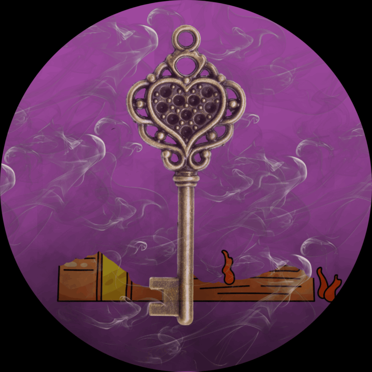 The illustration for When Dragons Came Chapter 4: Beyond the Patrol features a golden key in front of the smoking ruin of a cottage
